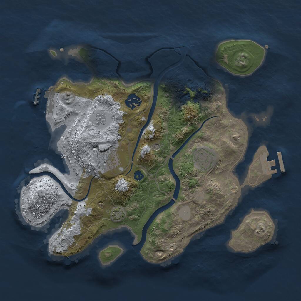 Rust Map: Procedural Map, Size: 3000, Seed: 95481, 9 Monuments
