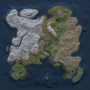 Thumbnail Rust Map: Procedural Map, Size: 3650, Seed: 158030703, 15 Monuments