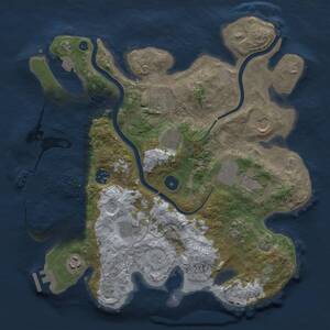Thumbnail Rust Map: Procedural Map, Size: 3500, Seed: 805882471, 15 Monuments