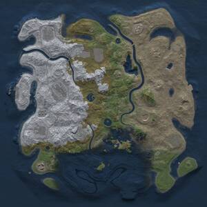 Thumbnail Rust Map: Procedural Map, Size: 4000, Seed: 2138928223, 17 Monuments