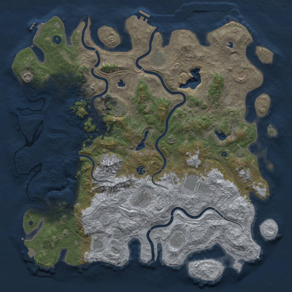 Rust Map: Procedural Map, Size: 5000, Seed: 65494606, 17 Monuments