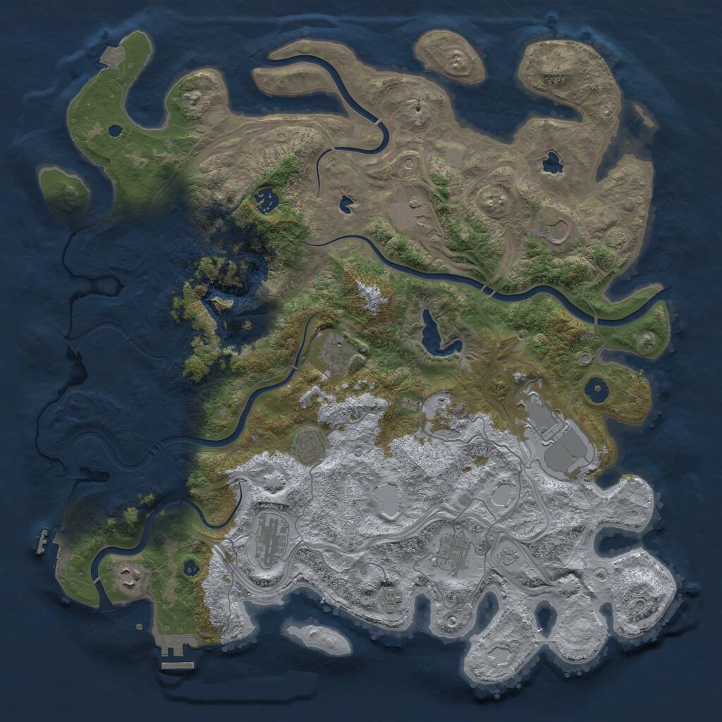 Rust Map: Procedural Map, Size: 4500, Seed: 82415557, 17 Monuments