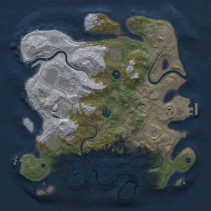 Thumbnail Rust Map: Procedural Map, Size: 3600, Seed: 28855, 14 Monuments