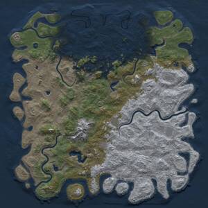 Thumbnail Rust Map: Procedural Map, Size: 6000, Seed: 2144325656, 17 Monuments