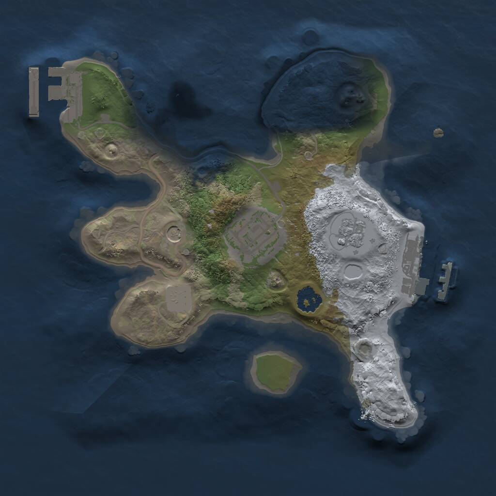 Rust Map: Procedural Map, Size: 2000, Seed: 326165, 6 Monuments