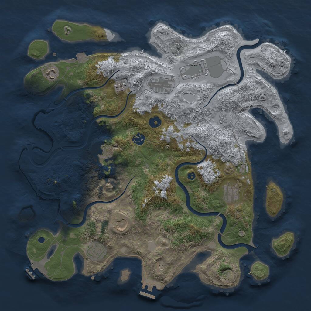 Rust Map: Procedural Map, Size: 3900, Seed: 1770595329, 15 Monuments