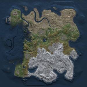 Thumbnail Rust Map: Procedural Map, Size: 3500, Seed: 1532807834, 15 Monuments