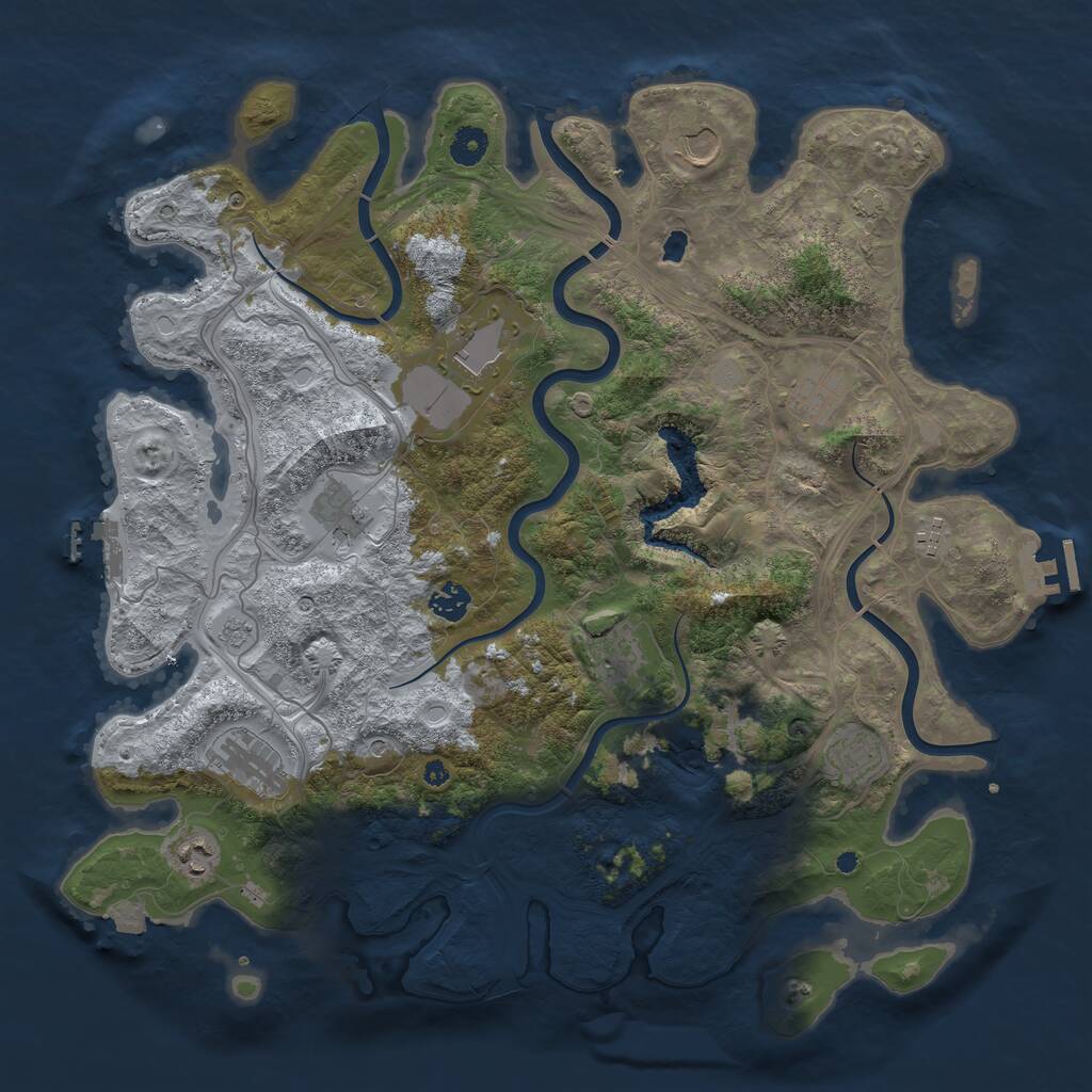 Rust Map: Procedural Map, Size: 4250, Seed: 1054272542, 16 Monuments