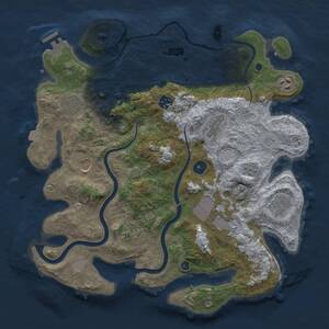 Thumbnail Rust Map: Procedural Map, Size: 3750, Seed: 126777733, 14 Monuments