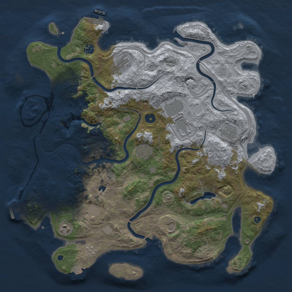 Rust Map: Procedural Map, Size: 4250, Seed: 376415648, 15 Monuments