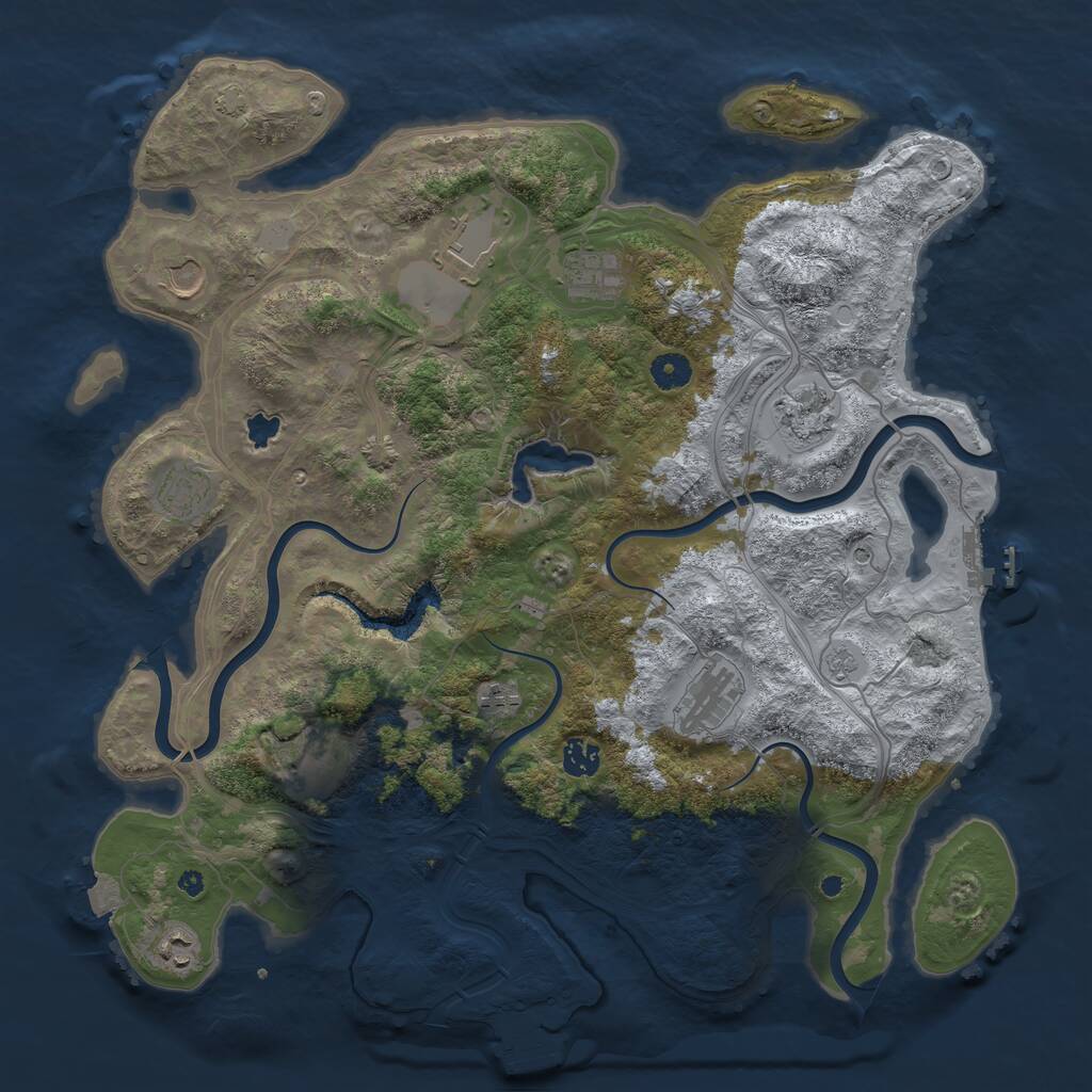 Rust Map: Procedural Map, Size: 4250, Seed: 149384549, 16 Monuments