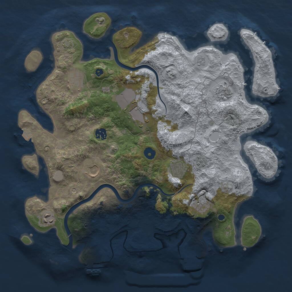 Rust Map: Procedural Map, Size: 3750, Seed: 827837048, 15 Monuments
