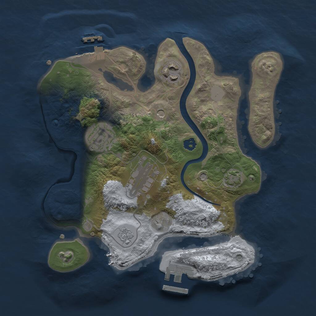 Rust Map: Procedural Map, Size: 2500, Seed: 78819, 9 Monuments