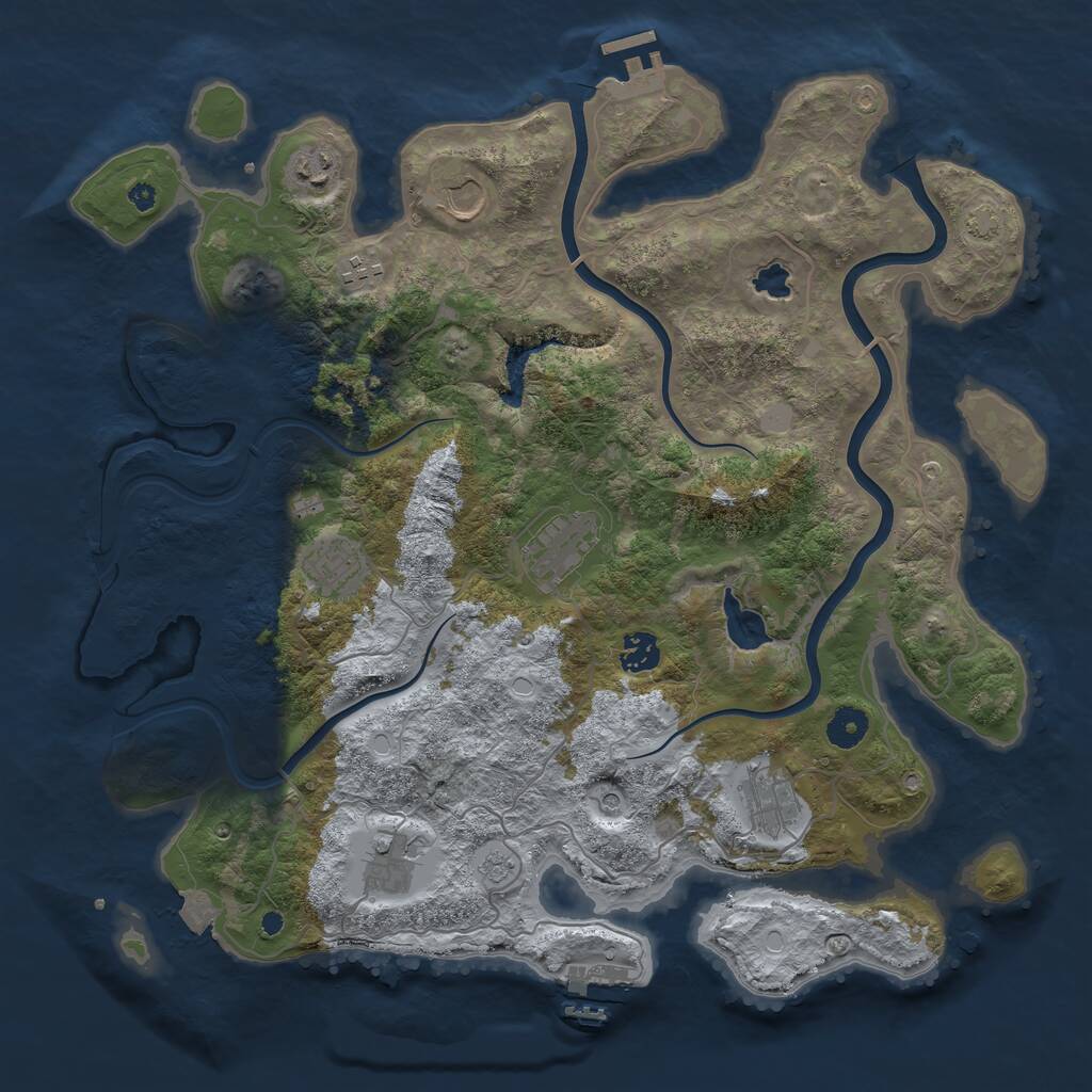 Rust Map: Procedural Map, Size: 4000, Seed: 1529993308, 14 Monuments