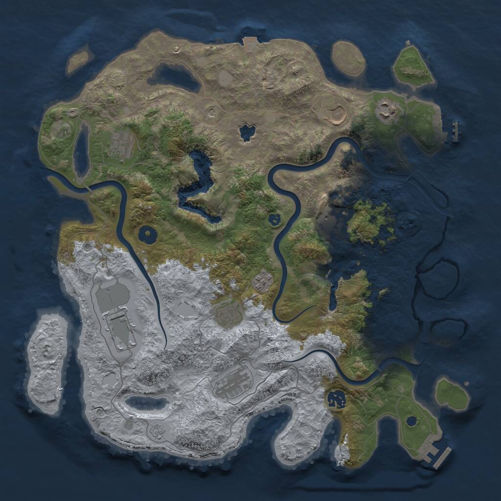 Rust Map: Procedural Map, Size: 4000, Seed: 72073111, 15 Monuments