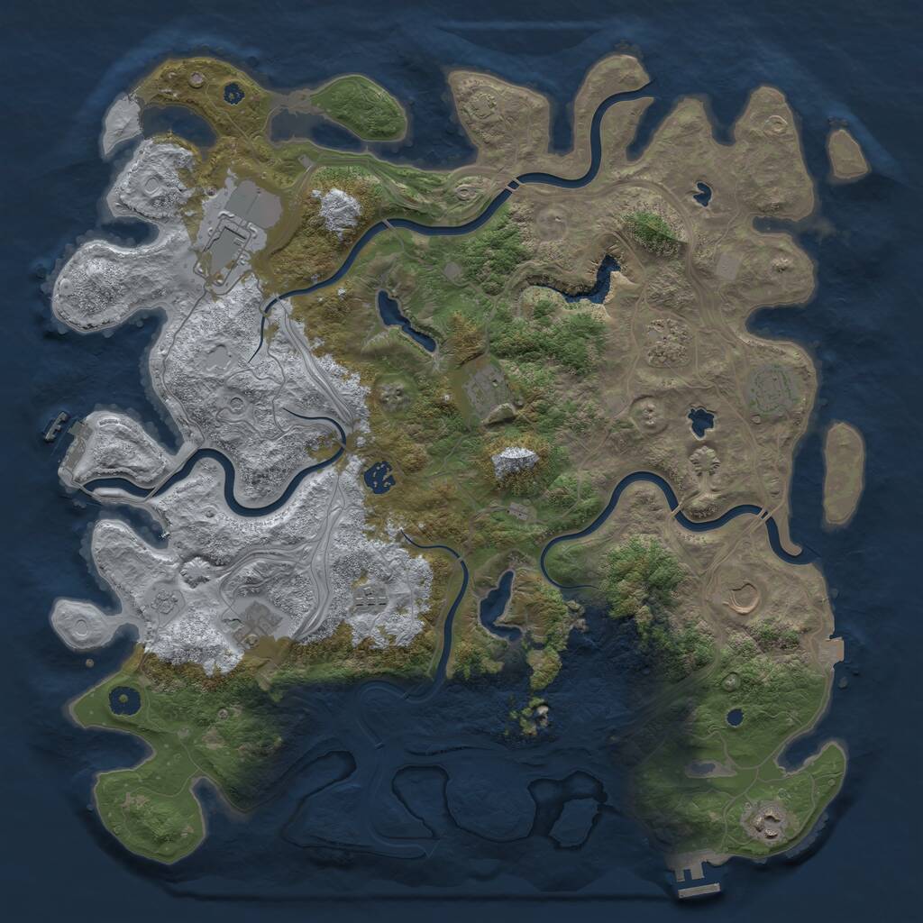 Rust Map: Procedural Map, Size: 4500, Seed: 774636533, 15 Monuments