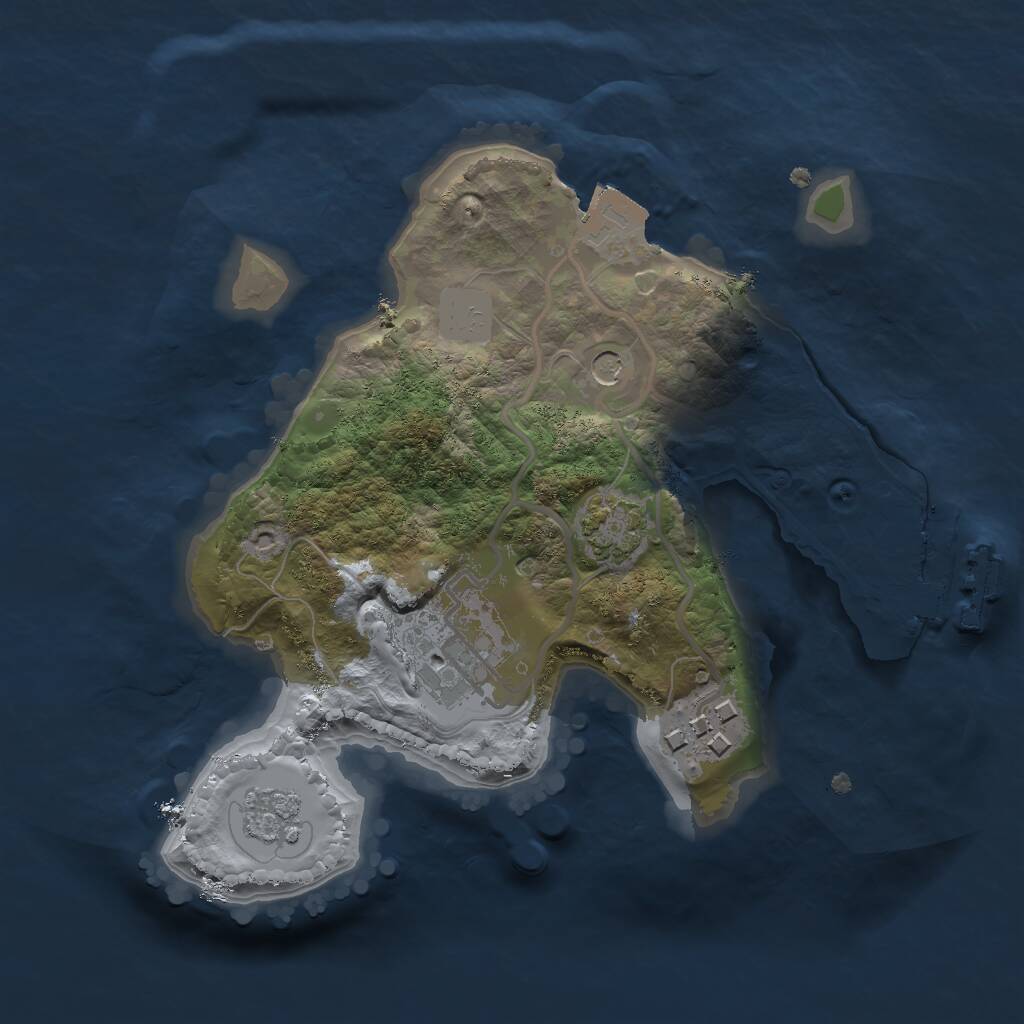 Rust Map: Procedural Map, Size: 2000, Seed: 2016333115, 7 Monuments