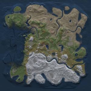 Thumbnail Rust Map: Procedural Map, Size: 4500, Seed: 818721121, 14 Monuments