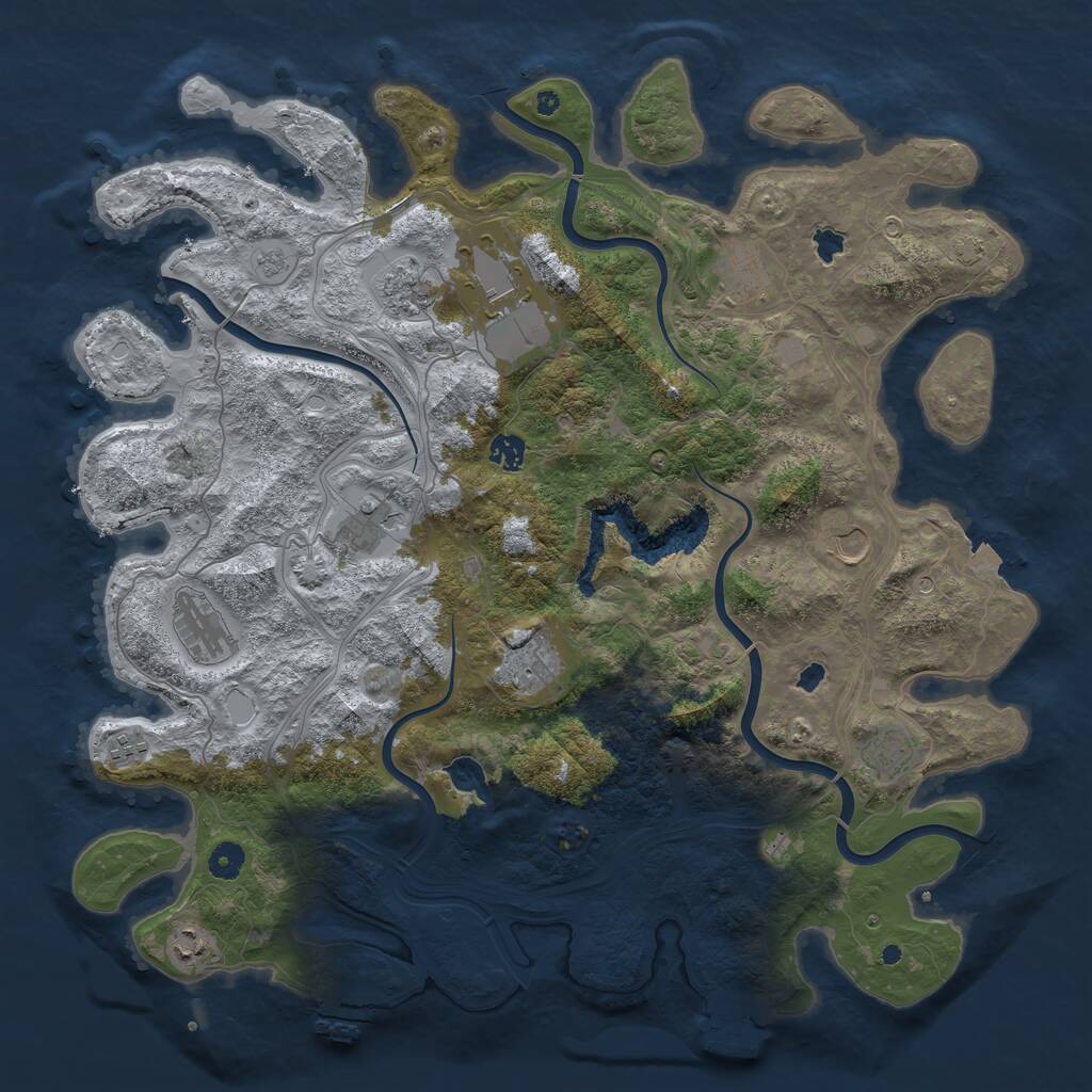 Rust Map: Procedural Map, Size: 4500, Seed: 913304869, 17 Monuments