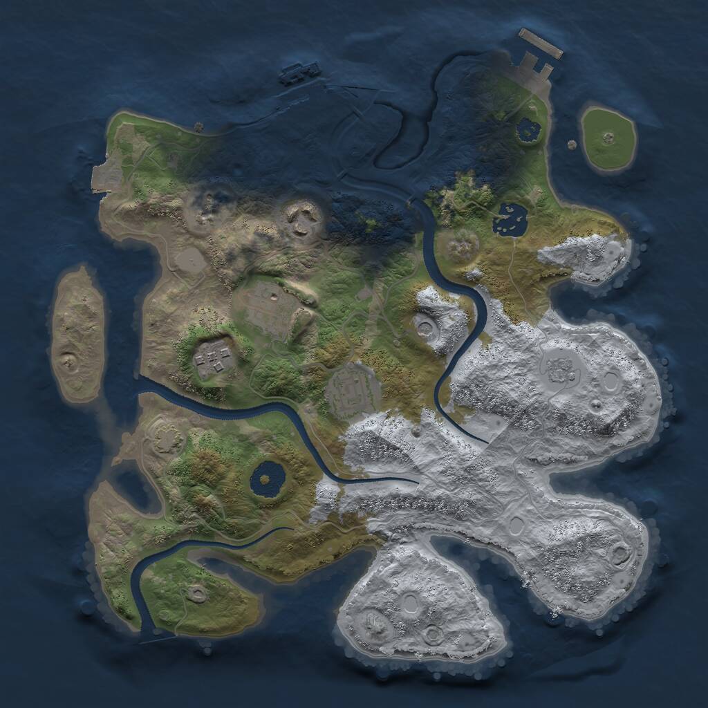 Rust Map: Procedural Map, Size: 3000, Seed: 534458526, 11 Monuments