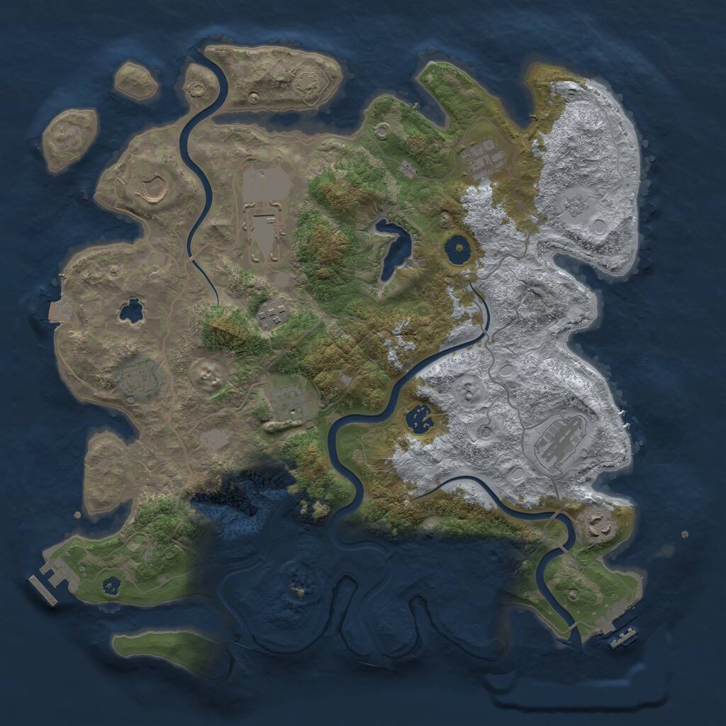 Rust Map: Procedural Map, Size: 4000, Seed: 1804289383, 15 Monuments