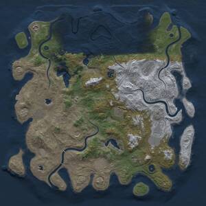 Thumbnail Rust Map: Procedural Map, Size: 4500, Seed: 182159920, 16 Monuments