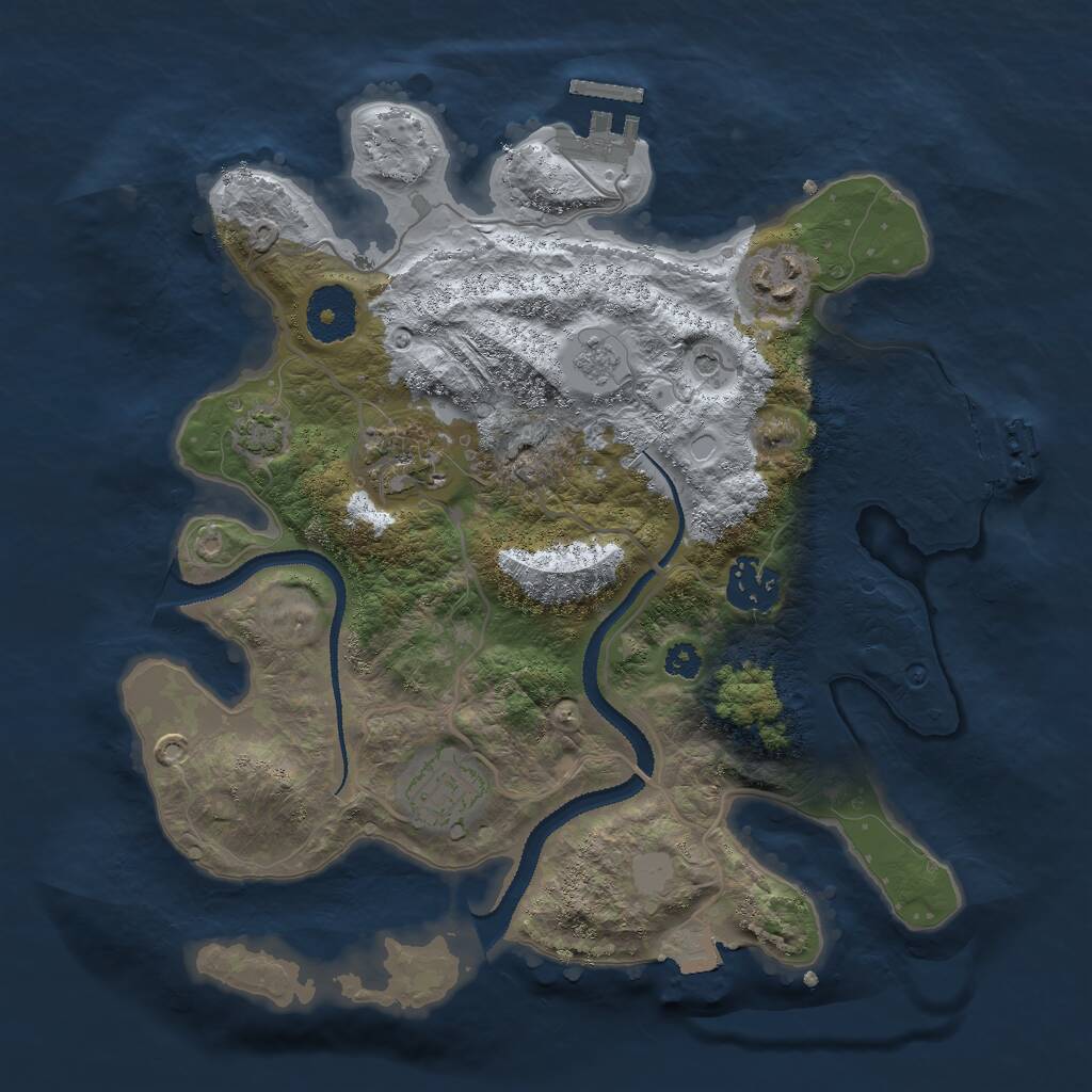 Rust Map: Procedural Map, Size: 3000, Seed: 1788918302, 10 Monuments