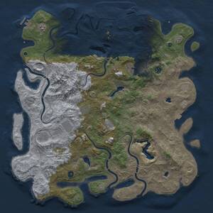 Thumbnail Rust Map: Procedural Map, Size: 5000, Seed: 975903578, 17 Monuments