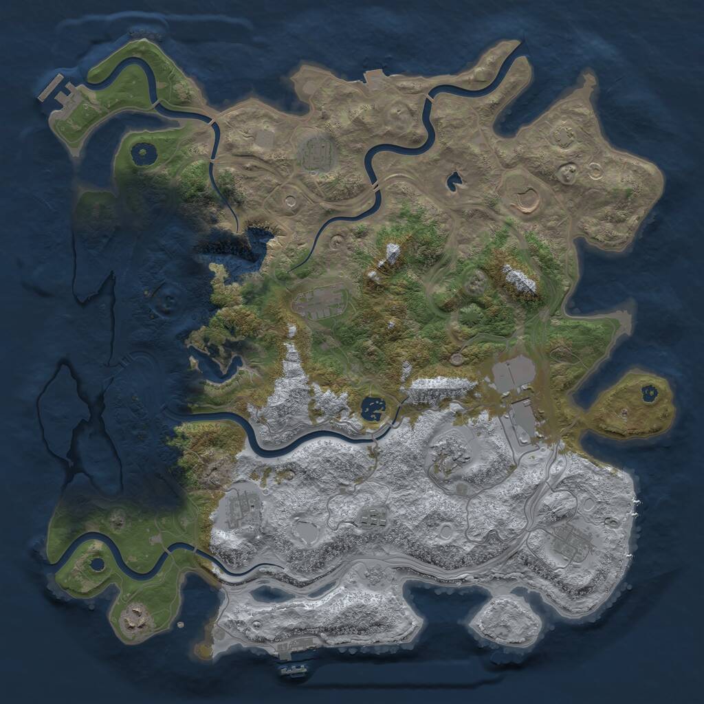 Rust Map: Procedural Map, Size: 4250, Seed: 1317429088, 16 Monuments