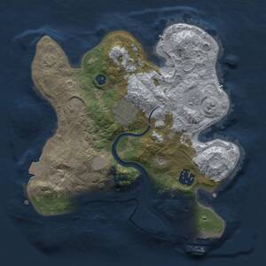 Thumbnail Rust Map: Procedural Map, Size: 2500, Seed: 1609524378, 7 Monuments