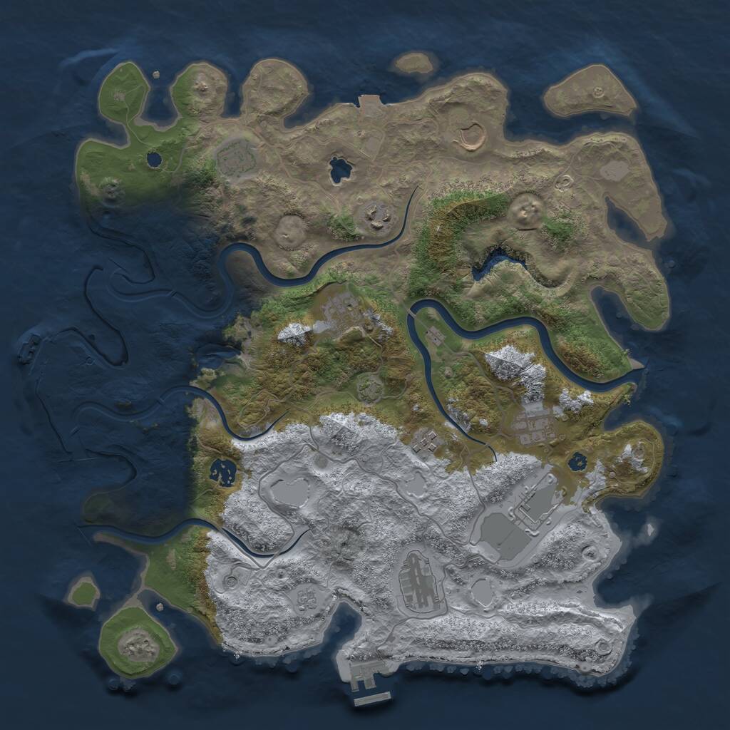 Rust Map: Procedural Map, Size: 4000, Seed: 1685583447, 15 Monuments