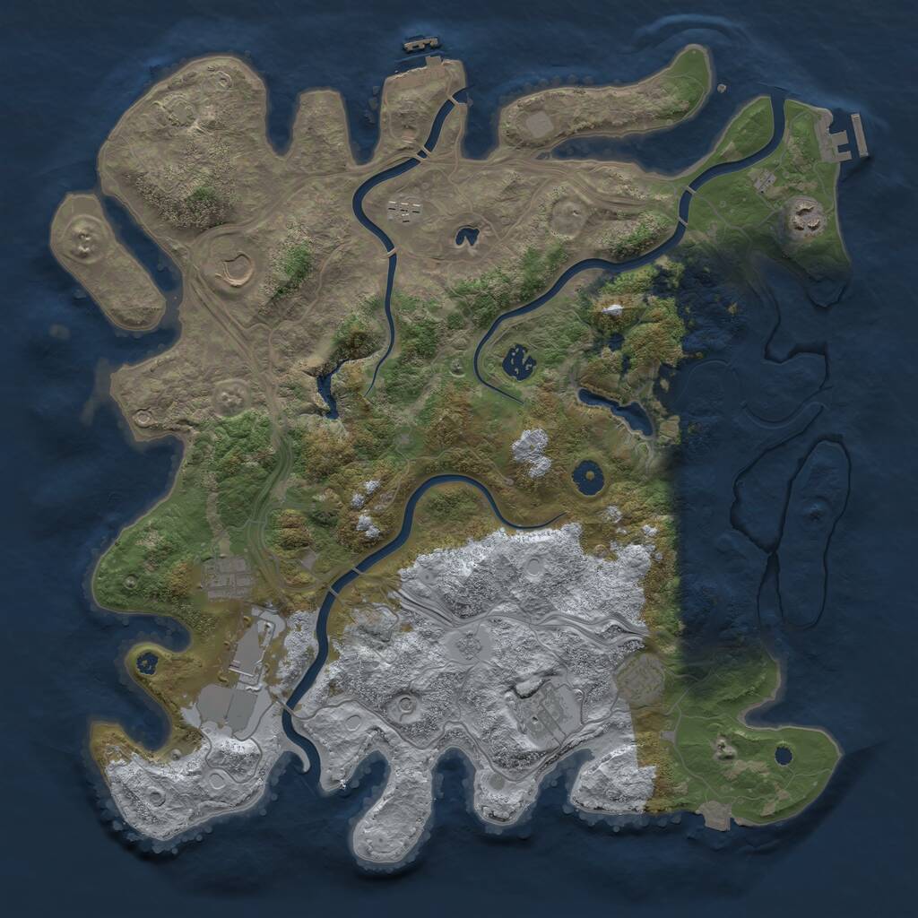 Rust Map: Procedural Map, Size: 4250, Seed: 1683403490, 14 Monuments