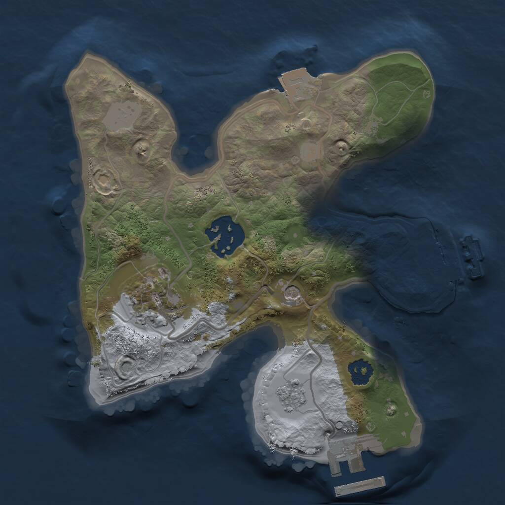 Rust Map: Procedural Map, Size: 2000, Seed: 130078893, 7 Monuments