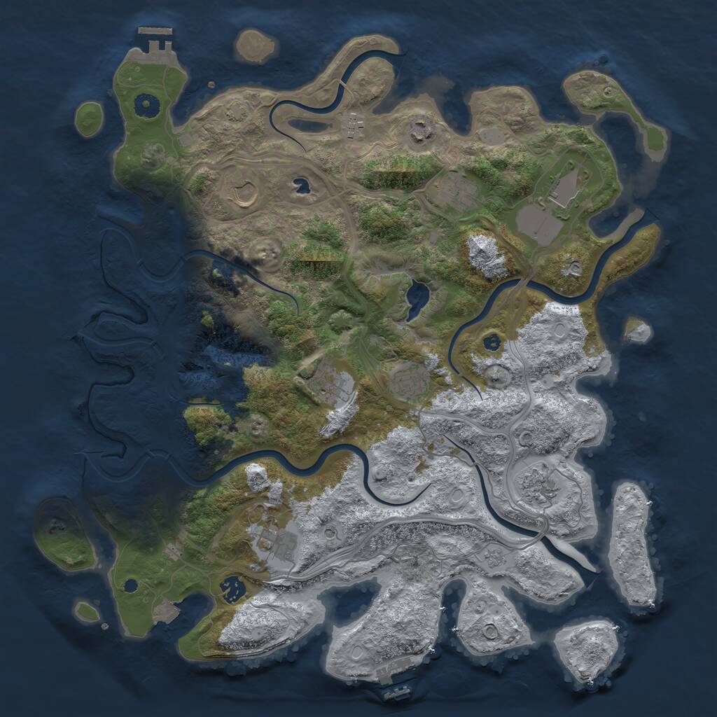 Rust Map: Procedural Map, Size: 4250, Seed: 543463, 16 Monuments