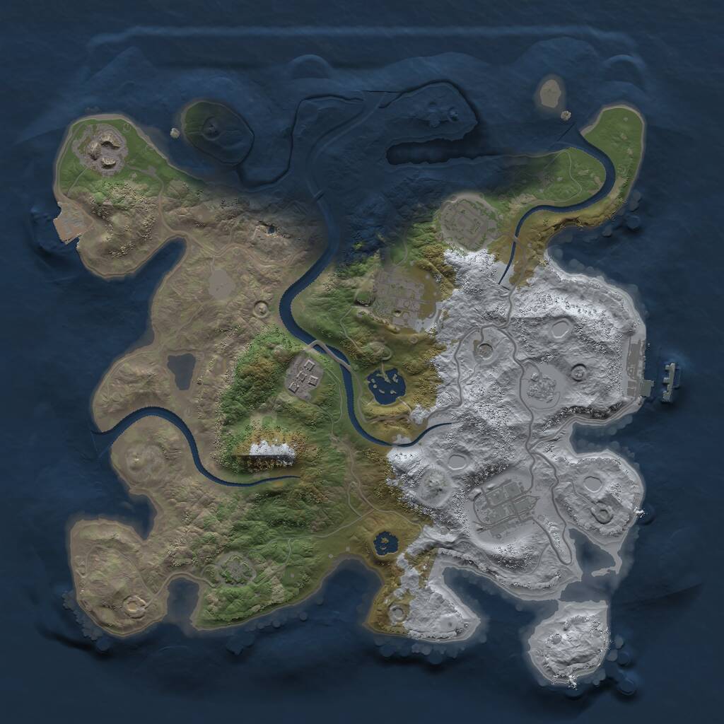 Rust Map: Procedural Map, Size: 3000, Seed: 482130850, 11 Monuments