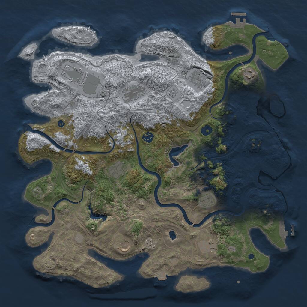 Rust Map: Procedural Map, Size: 4250, Seed: 856064767, 16 Monuments