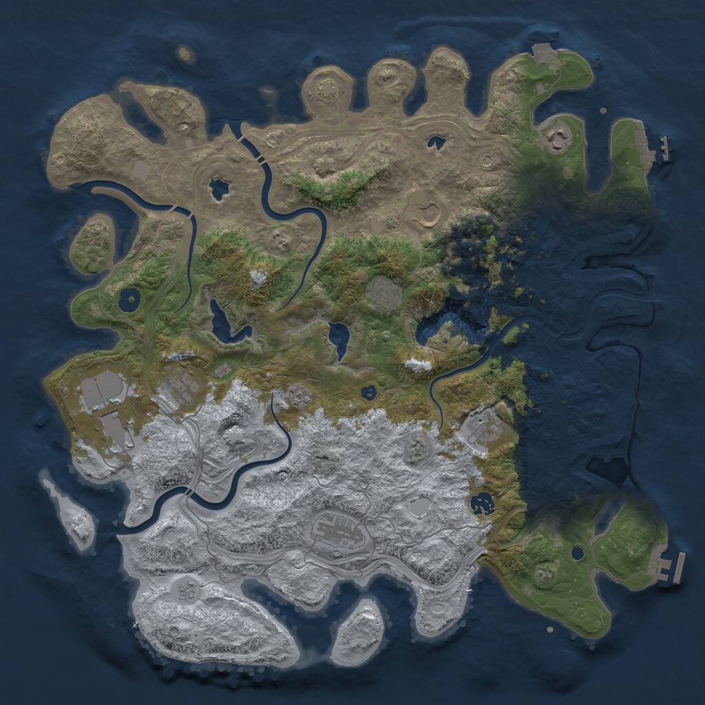 Rust Map: Procedural Map, Size: 4500, Seed: 34456257, 15 Monuments