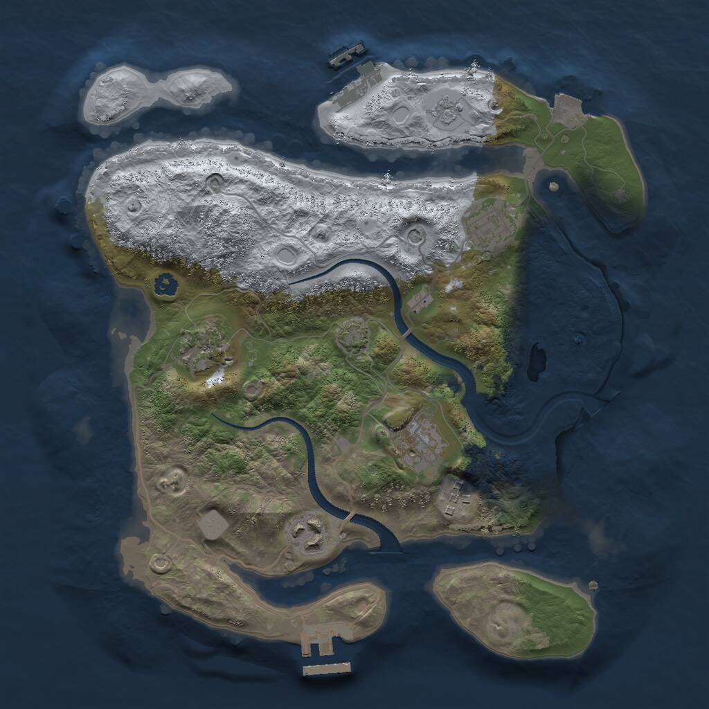 Rust Map: Procedural Map, Size: 3000, Seed: 1561932743, 11 Monuments