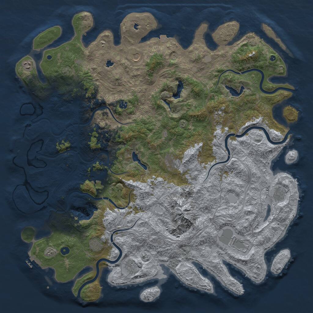 Rust Map: Procedural Map, Size: 5500, Seed: 1962146747, 17 Monuments