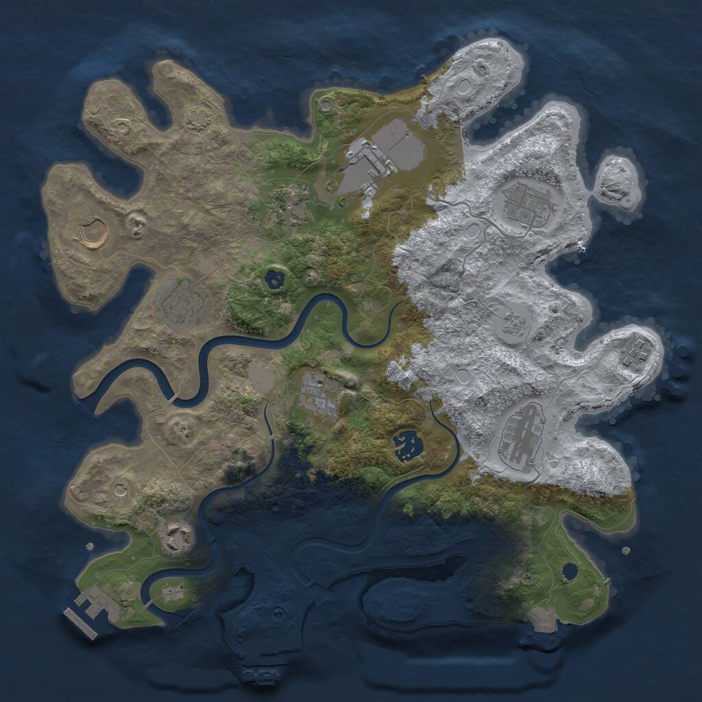 Rust Map: Procedural Map, Size: 3500, Seed: 457020179, 16 Monuments