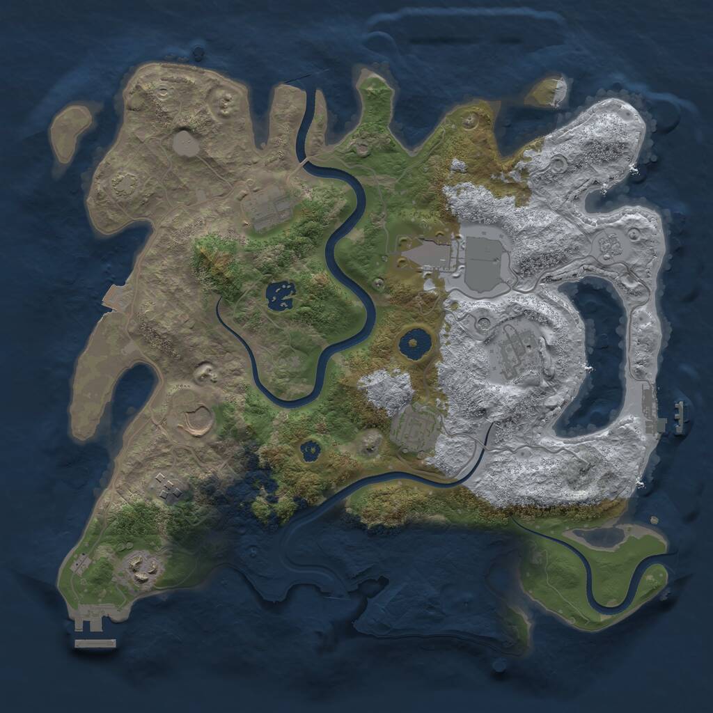 Rust Map: Procedural Map, Size: 3500, Seed: 1586544951, 14 Monuments