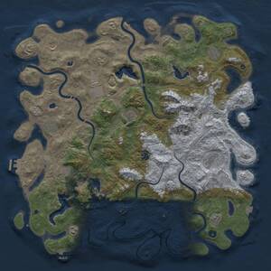 Thumbnail Rust Map: Procedural Map, Size: 5000, Seed: 444112345, 17 Monuments