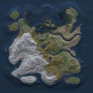 Thumbnail Rust Map: Procedural Map, Size: 3000, Seed: 1273458000, 12 Monuments