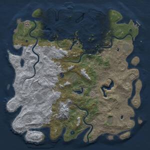 Thumbnail Rust Map: Procedural Map, Size: 5250, Seed: 707471969, 17 Monuments