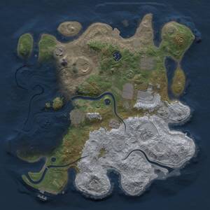 Thumbnail Rust Map: Procedural Map, Size: 3500, Seed: 801779400, 14 Monuments