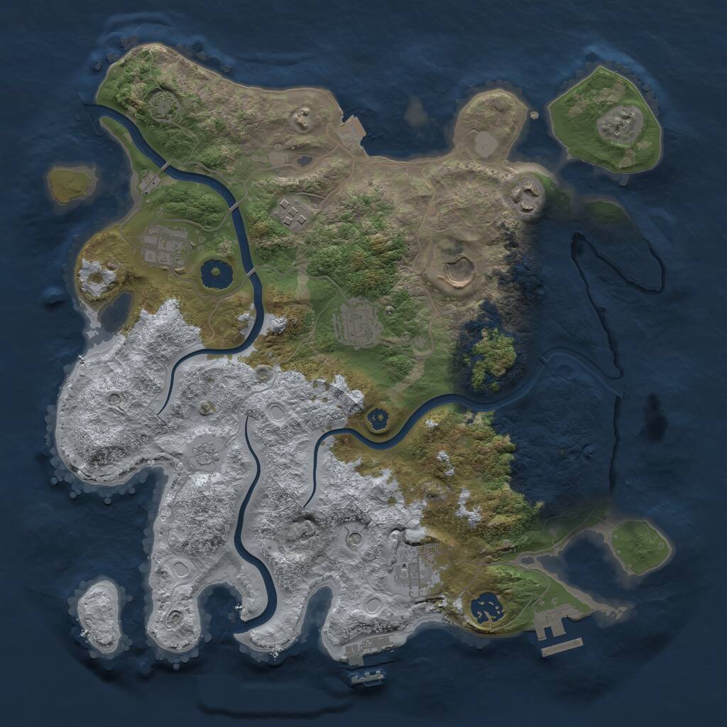 Rust Map: Procedural Map, Size: 3500, Seed: 14142135, 13 Monuments