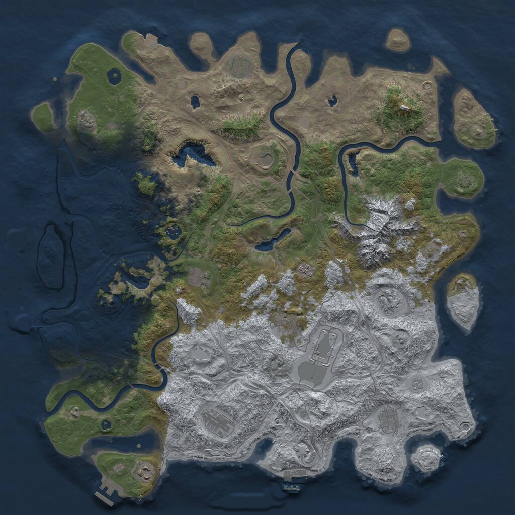 Rust Map: Procedural Map, Size: 5000, Seed: 797818665, 17 Monuments