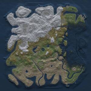 Thumbnail Rust Map: Procedural Map, Size: 4500, Seed: 719861801, 16 Monuments