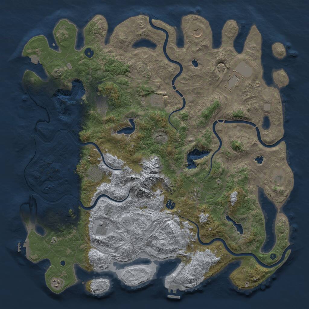 Rust Map: Procedural Map, Size: 5000, Seed: 35845478, 17 Monuments