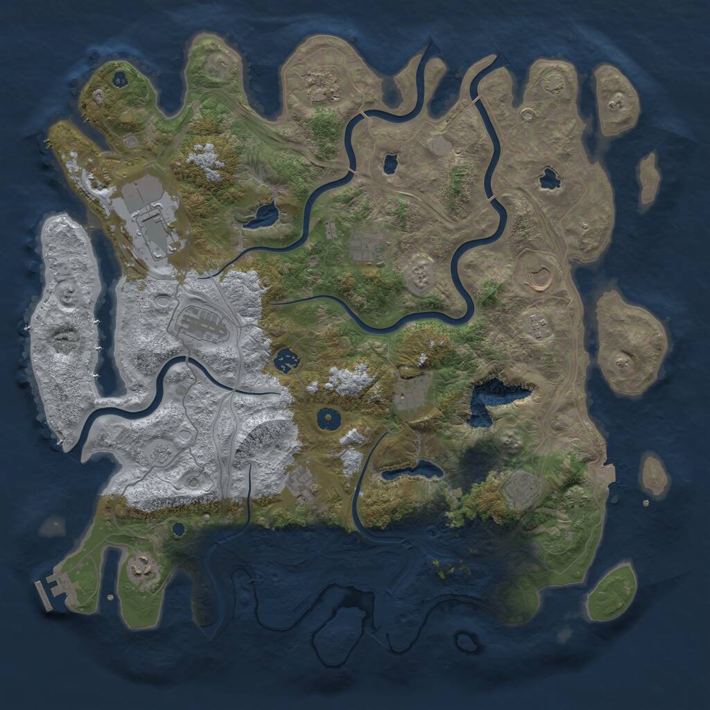 Rust Map: Procedural Map, Size: 4500, Seed: 571541440, 16 Monuments